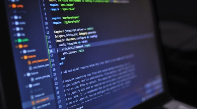 Close-up of code displayed on a computer screen.